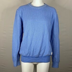 Scotch & Soda Men's Blue Textured Cotton Knit Crewneck Sweater